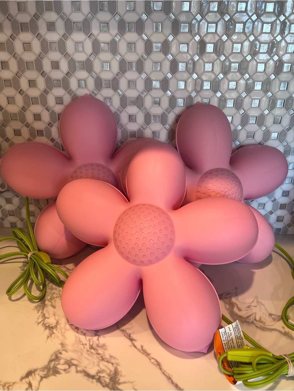 IKEA Smila Blomma Pink Flower Wall Lights Lamp Set of 3